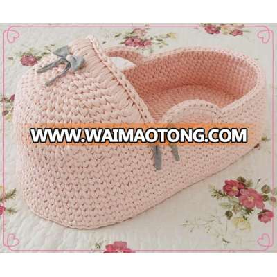 Wholesales Newborn Crochet Moses Basket Handmade Baby Bassinet