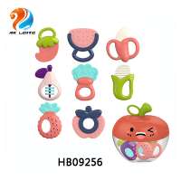 2020 Hot sale infant teether apple shape baby rattle set cheap plastic baby rattle toys