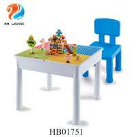 New multifunctional baby large building blocks learning building block table and chair with 140 pcs building blocks