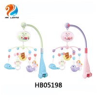 New born electric baby musical crib bell plastic soothe mobile with rattle toys