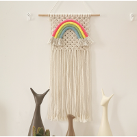 Wholesales Rainbow Wall Decor Macrame Wall Hanging Boho for Nursery Decorative Rainbow with Tassel