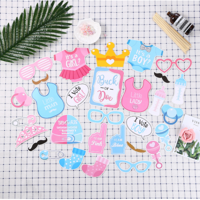 Wholesales Baby Shower Party Decoration Set 30pcs Photo Booth Props For Boy Girl