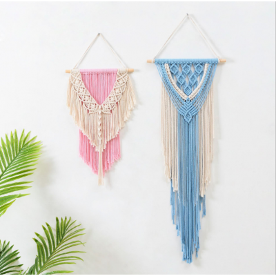 Wholesales Boho Handmade Home Art Decor Woven Cotton Macrame Tapestry Wall Hanging