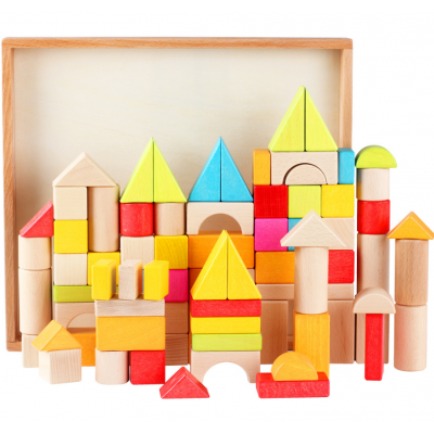 78PCS Castle Wooden Colorful Blocks Toy Kids Building Blocks MFBB-007