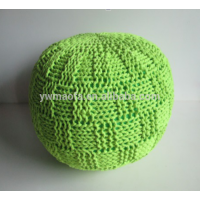 Wholesales Indian Crochet Pouf Ottoman Round Cotton Knitted Foot Sool