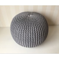 Wholesales 100% Cotton Yarn Crochet Round Foot Stool Pouf Ottoman