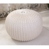 Wholesales Crochet Pouf Round Cotton Ottoman Handmade Knit Footstool