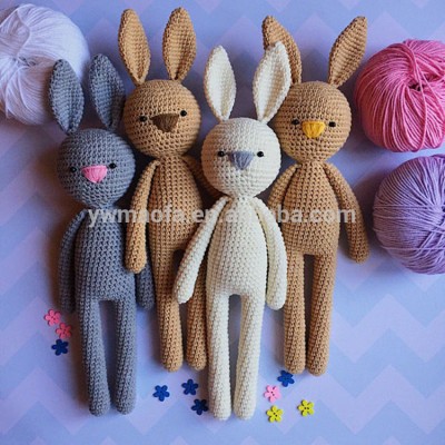 Wholesales Baby Crochet Amigurumi Bunny Stuffed Toys 100% Handmade Animal Toy