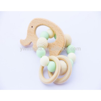 Wholesales Baby Wooden Teething Toys Infant Cute Animal Shaped Chewing Teether