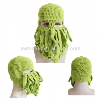 Wholesales Halloween Head Barbarian Beard Crochet Octopus Mask Hats Wind Ski Mask