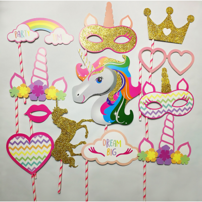 Wholesales 2019 New Products Baby Shower Favors Party Supplies Unicorn Photo Booth Props