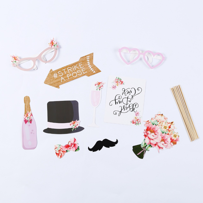 10pcs/set Wedding Party Decoration Favors Photo Booth Props Funny Mask Mustache Lip Set on Stick Wedding Party Photography